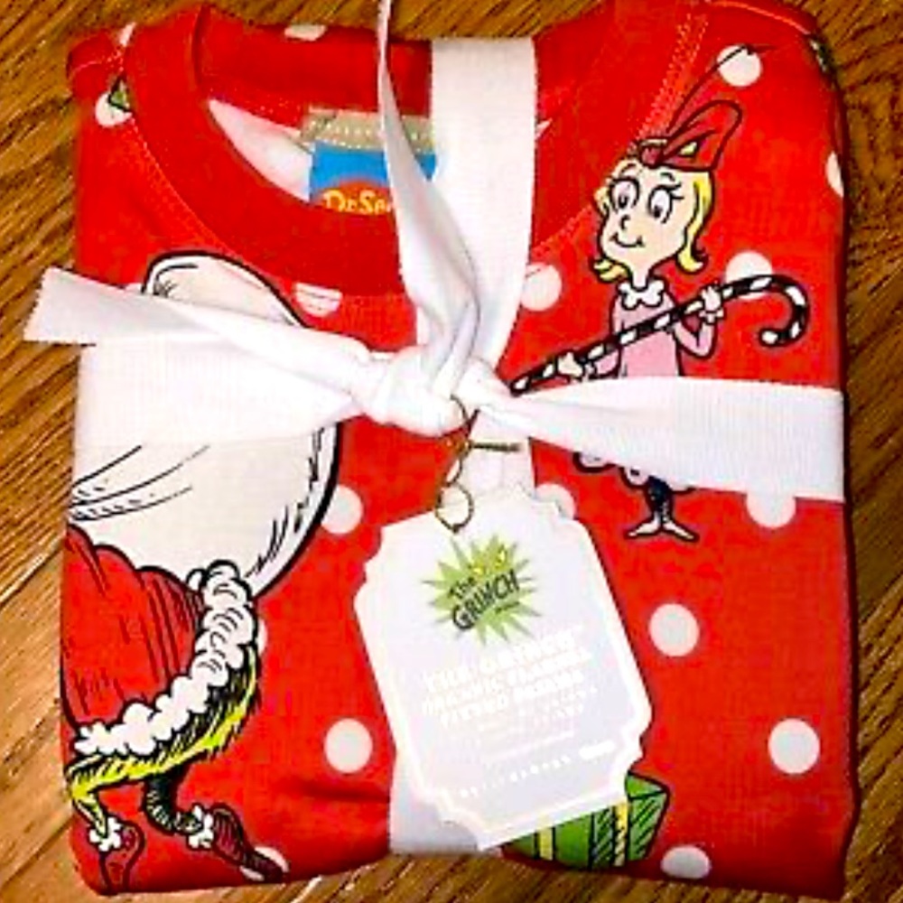 Pottery Barn Teen The Grinch Pajama Set adult small but  kids 10-12